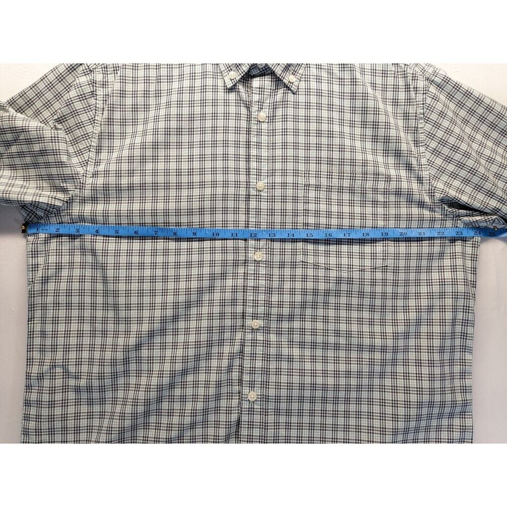Northwest Territory Blue Plaid Button Down Shirt Mens Large Short Sleeve Pocket - Picture 3 of 7